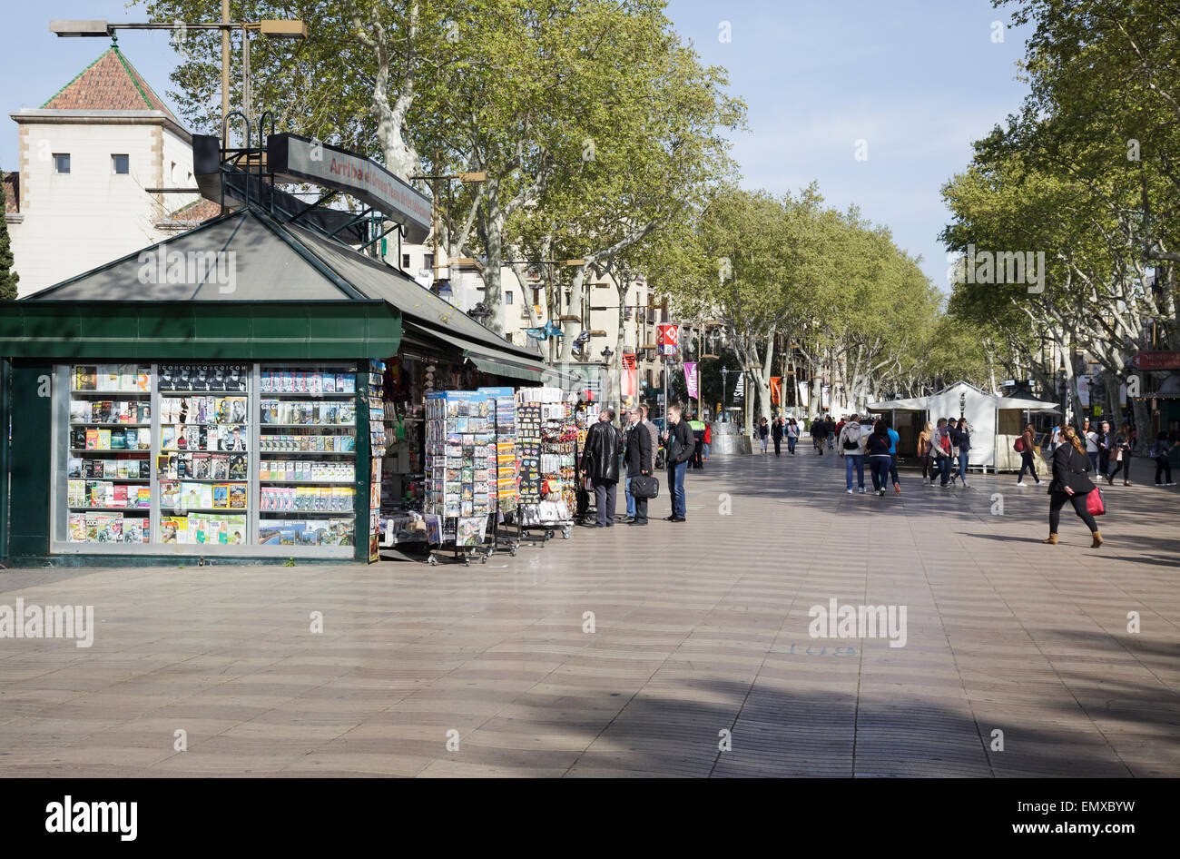 La Rambla - Rambla de Santa Monica di Barcellona, in Catalogna, Spagna Foto Stock