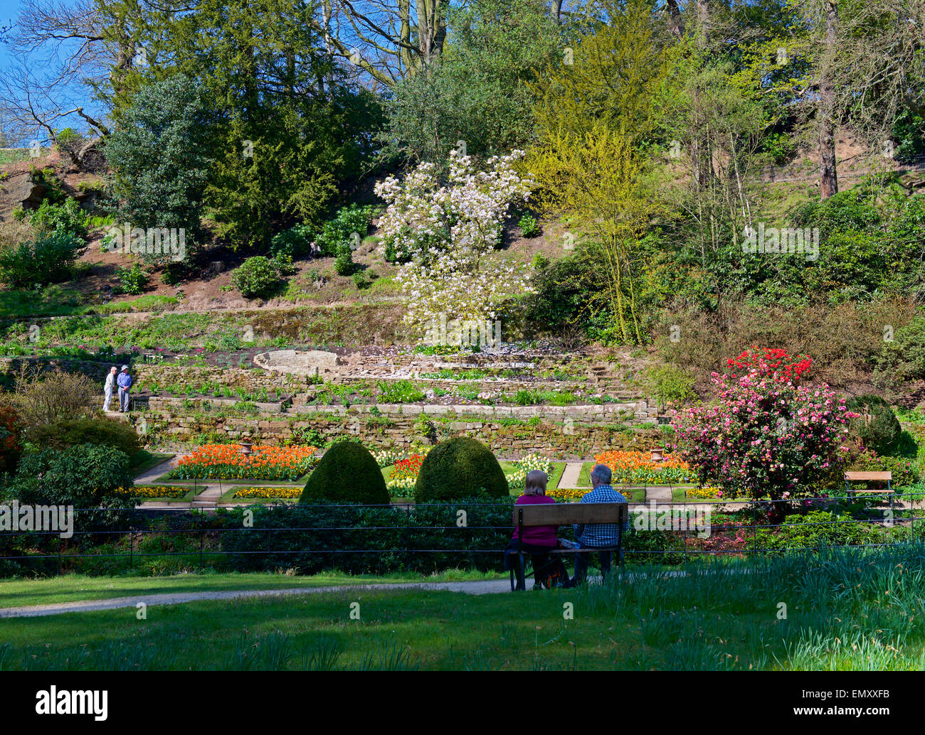 Giardini di Quarry Bank Mill, Styal, Cheshire, Inghilterra, Regno Unito Foto Stock