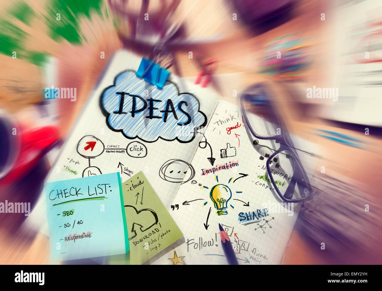 Idee visione innovazione condividere i concetti di pensare Foto Stock