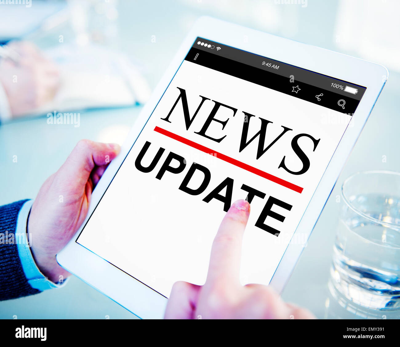 Digital Online News Headline Concetto di aggiornamento Foto Stock