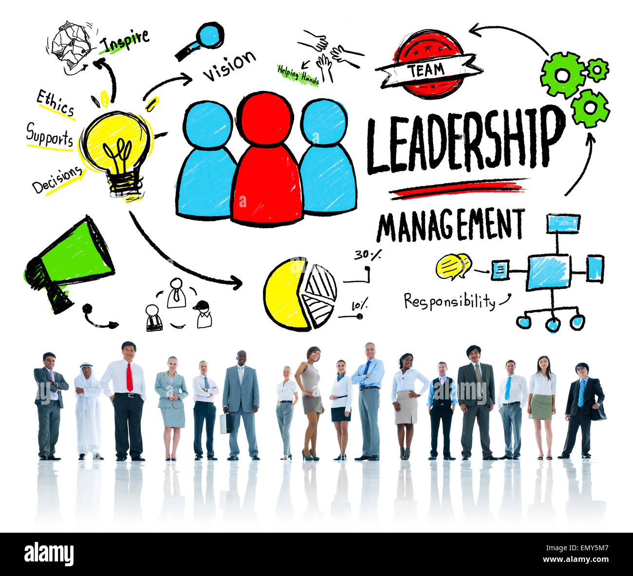 Diversity Business People Leadership Management Team aziendale Concept Foto Stock