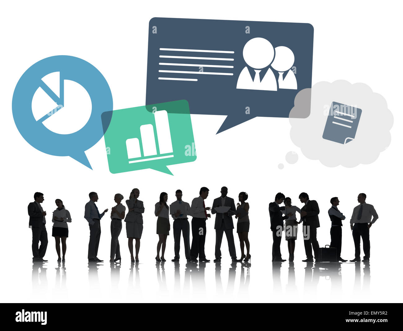 Un gruppo di persone di affari a discutere di questioni aziendali Foto Stock