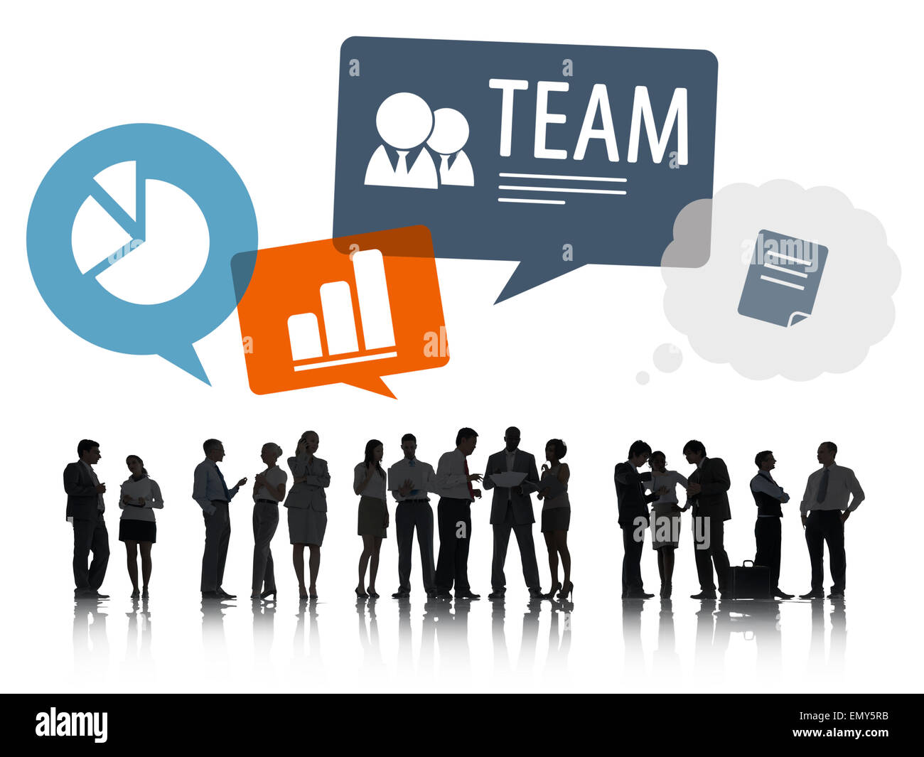 Un gruppo di persone di affari a discutere di questioni aziendali Foto Stock