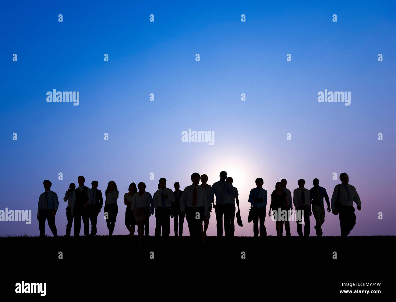 La gente di affari Corporate collare bianco lavoratore concetto all'aperto Foto Stock