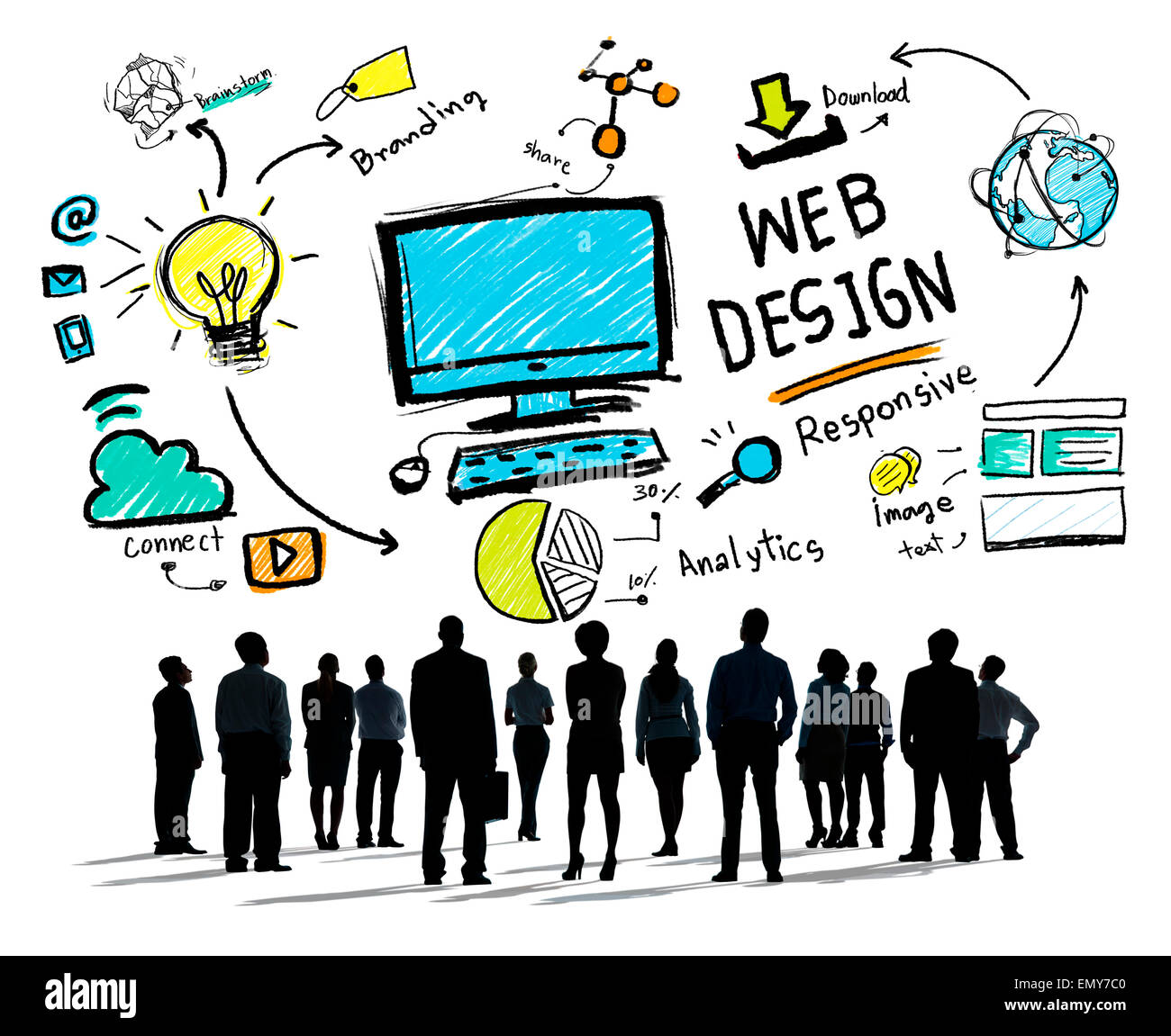 Contenuto digitale creatività Layout grafico Webdesign Pagina Web Concept Foto Stock