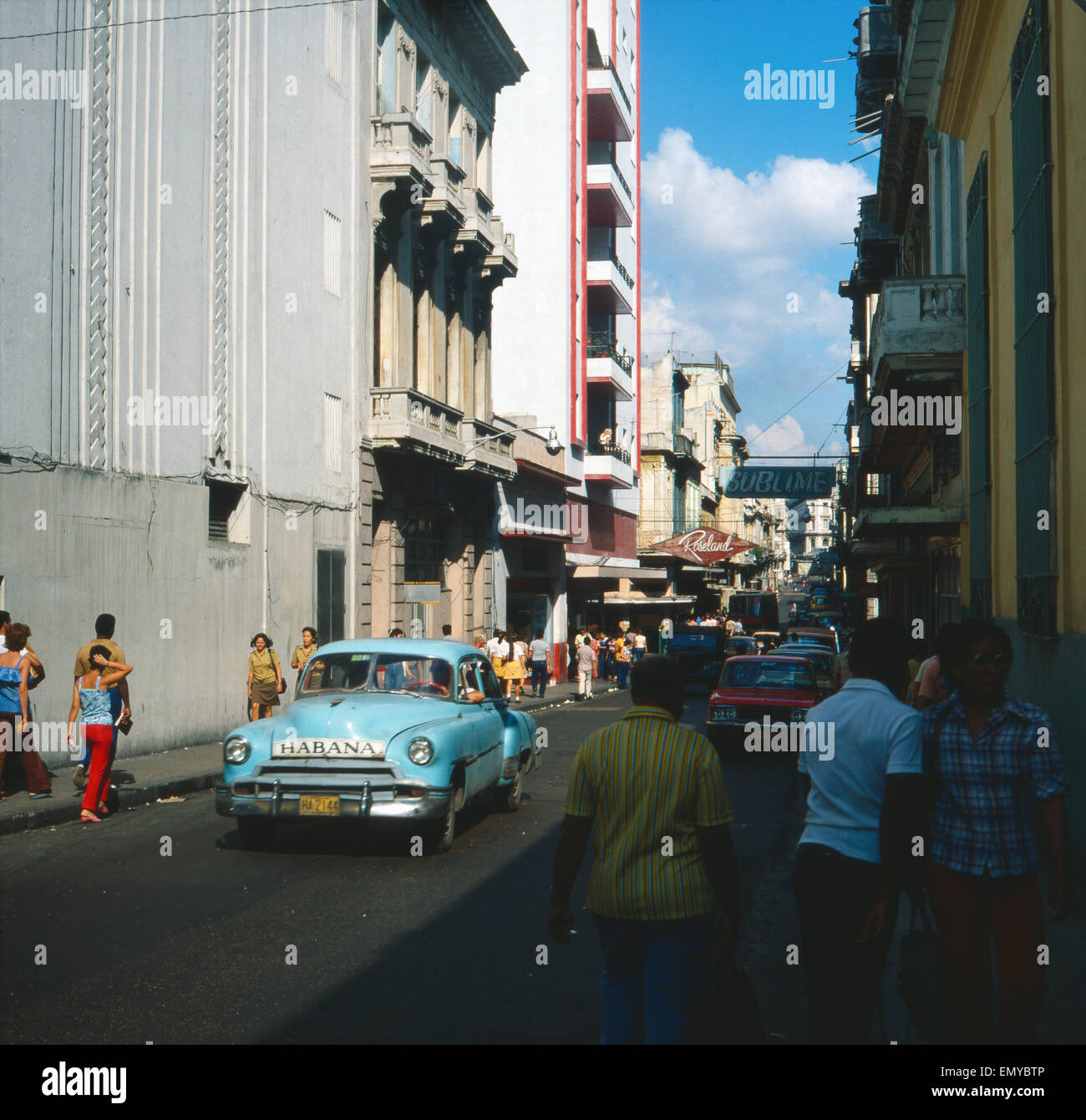 Eine Reise nach Havanna, Kuba, Karibik 1970er Jahre. Un viaggio a L'Avana, Cuba, il Caribe 1970s. Foto Stock