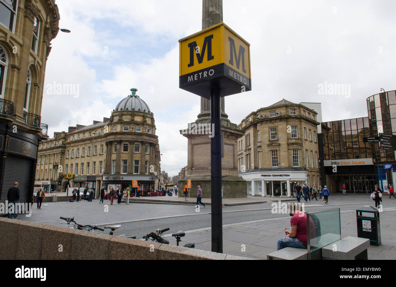 Grays Monumento Stazione della Metropolitana, Newcastle upon Tyne Foto Stock