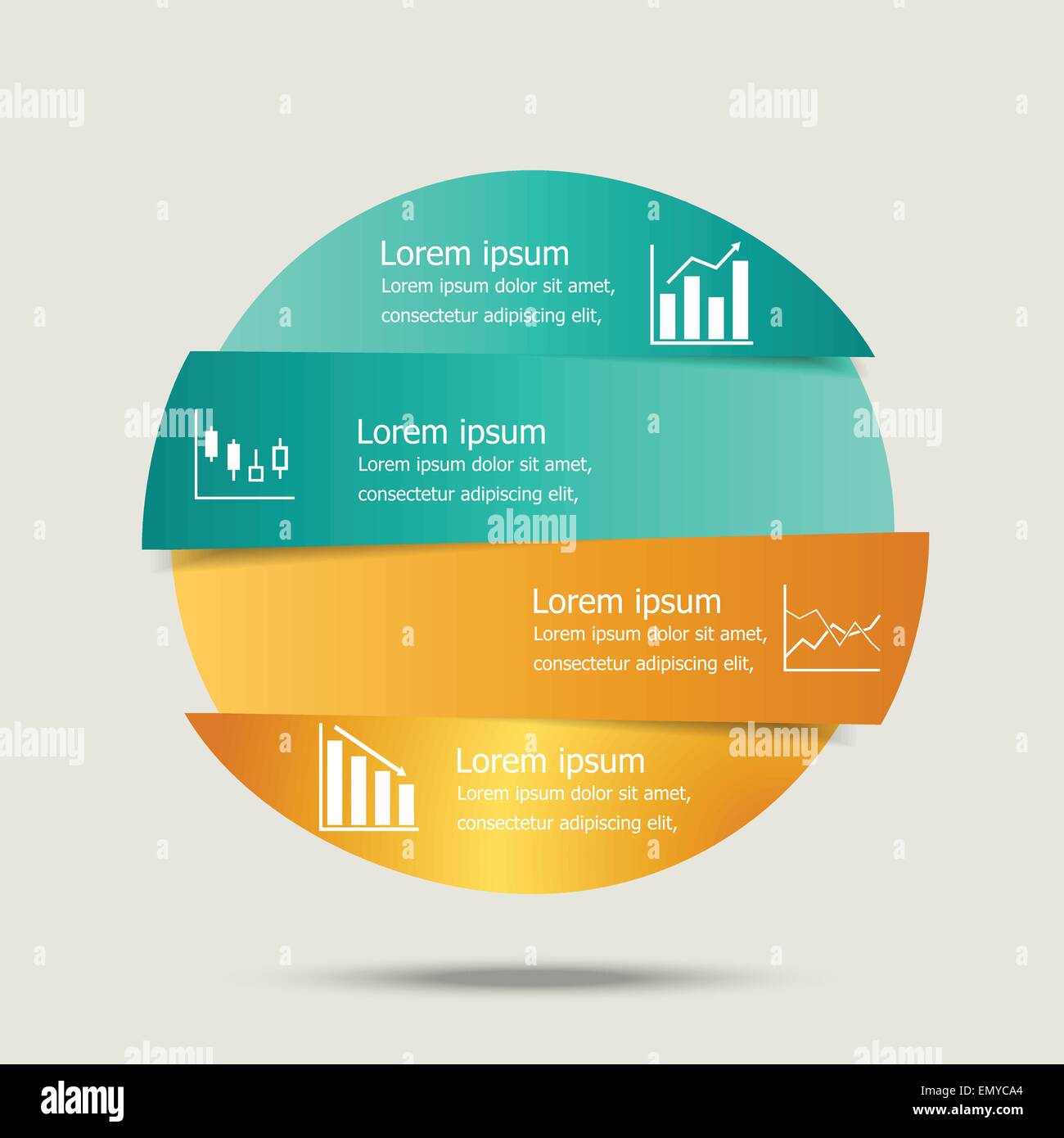 Cerchio di vettore banner design infografico, vettore di stock Illustrazione Vettoriale
