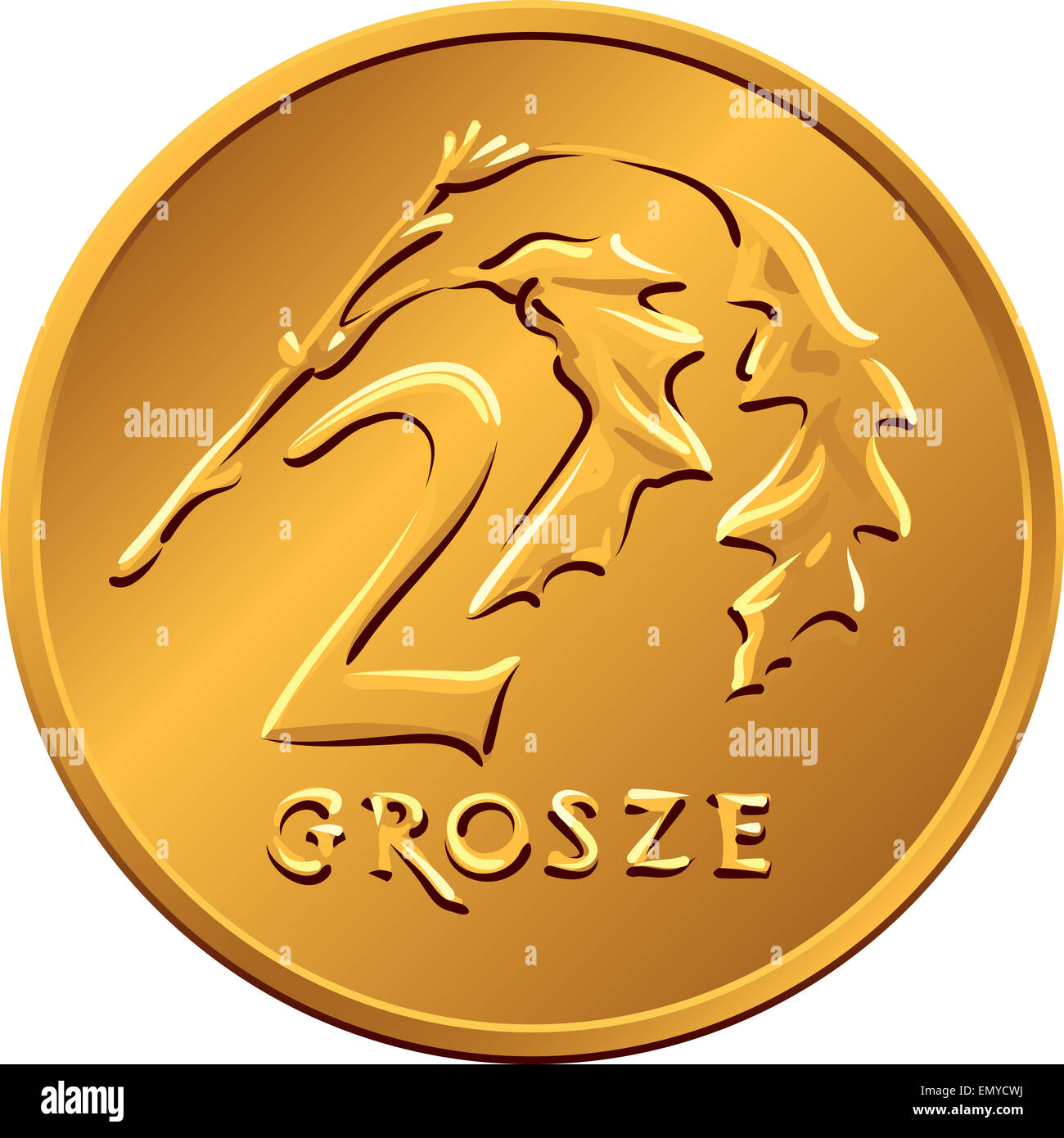 Reverse Polish denaro groszy due monete di rame Foto Stock