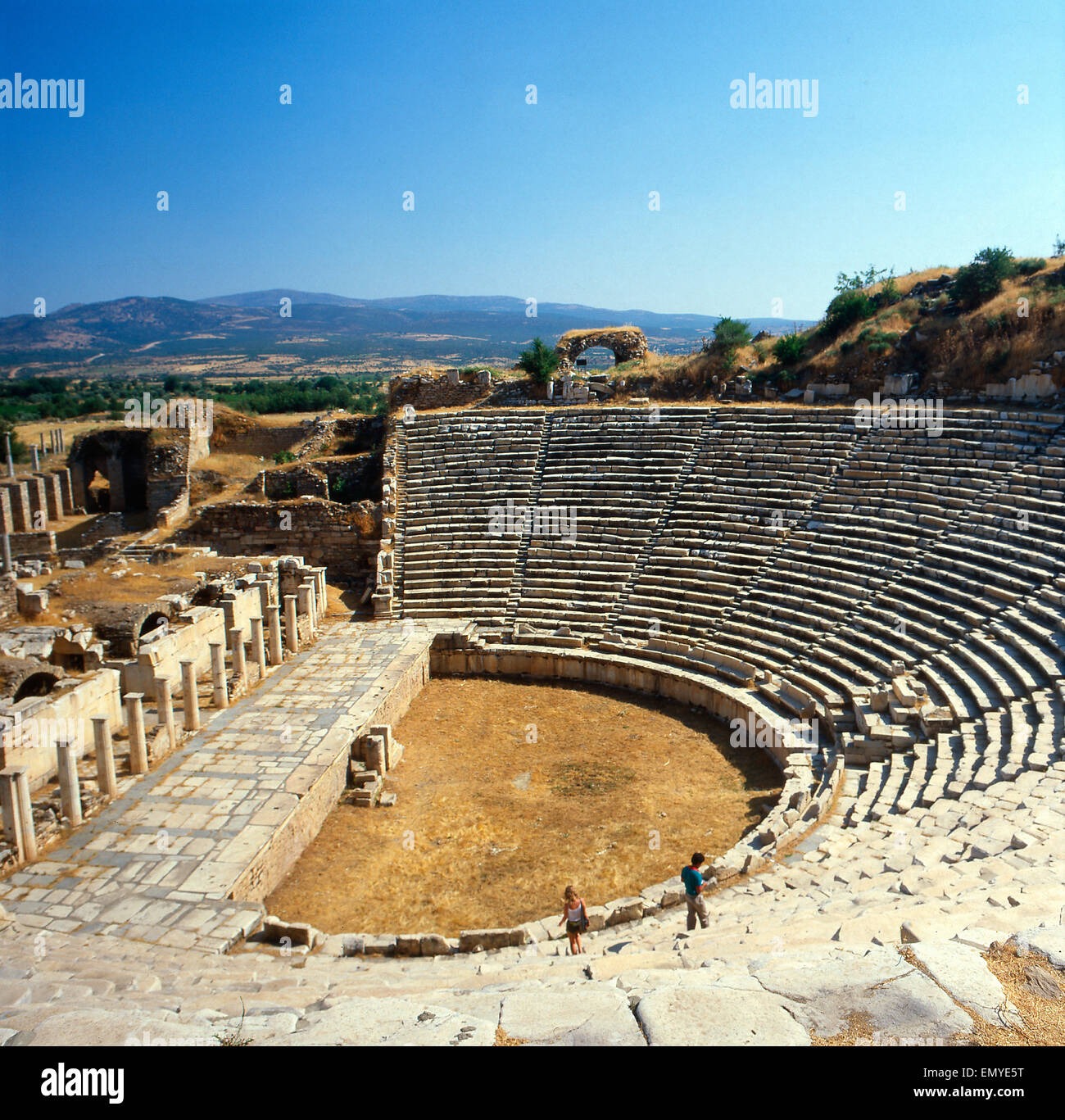 Eine Reise nach Aphrodisias, Westanatolien, Türkei, 1980er Jahre. Un viaggio ad Aphrodisias, Anatolia occidentale, Turchia, degli anni ottanta. Foto Stock