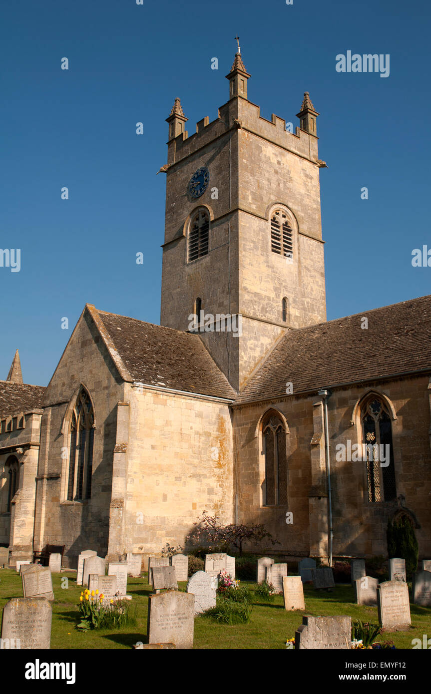 San Michele e Tutti gli Angeli Chiesa, Vescovo di Cleeve, Gloucestershire, England, Regno Unito Foto Stock