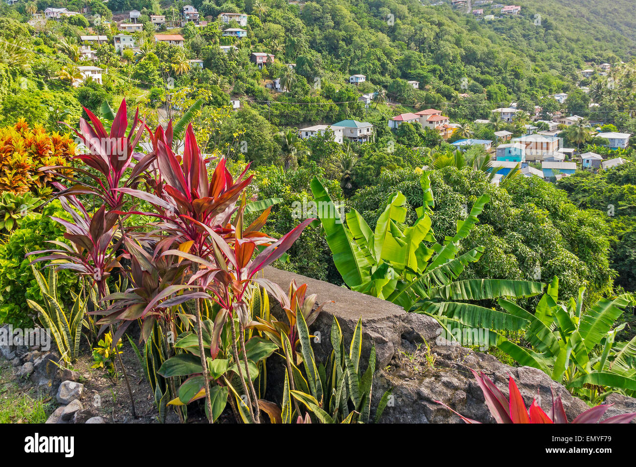 Visualizzazione colorata punto St. Lucia West Indies Foto Stock