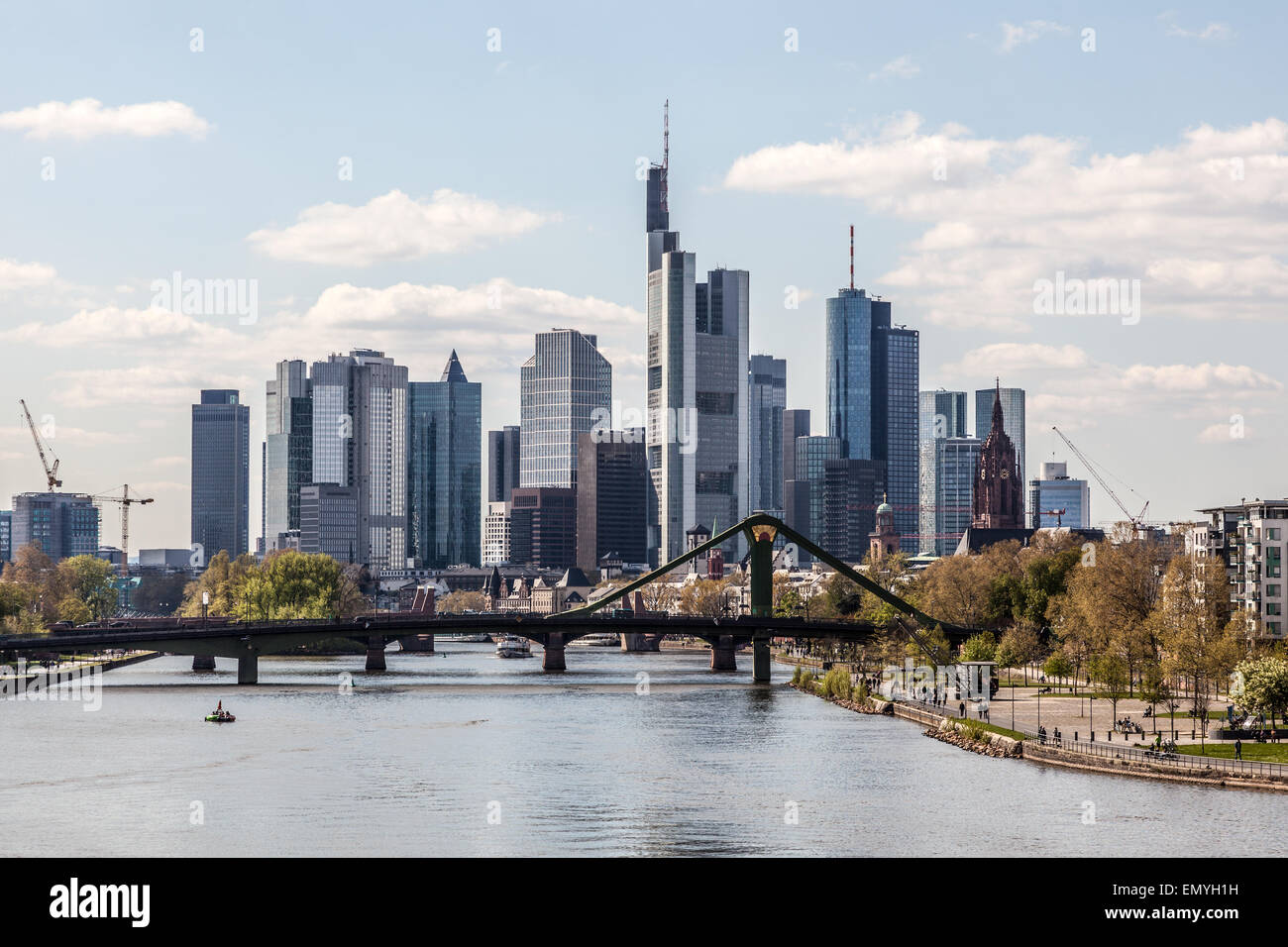 Skyline del centro di Frankfurt Main city, Germania Foto Stock