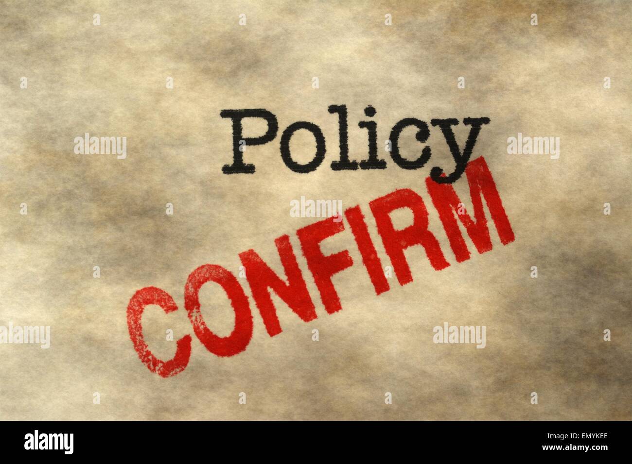 Confermare la politica Foto Stock