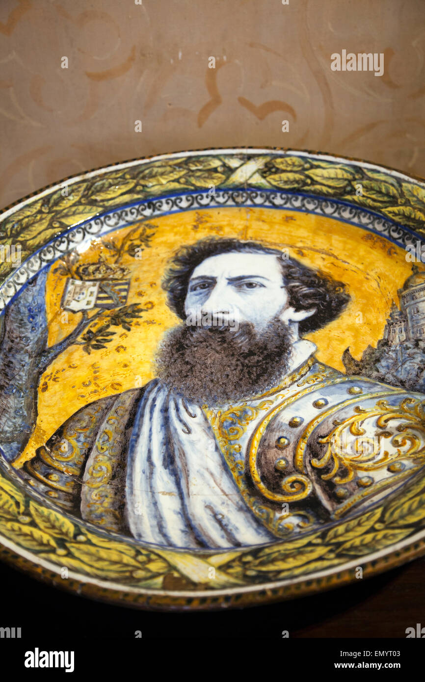 Palácio da Pena ceramiche dipinte piastra - Sintra, Portogallo Foto Stock