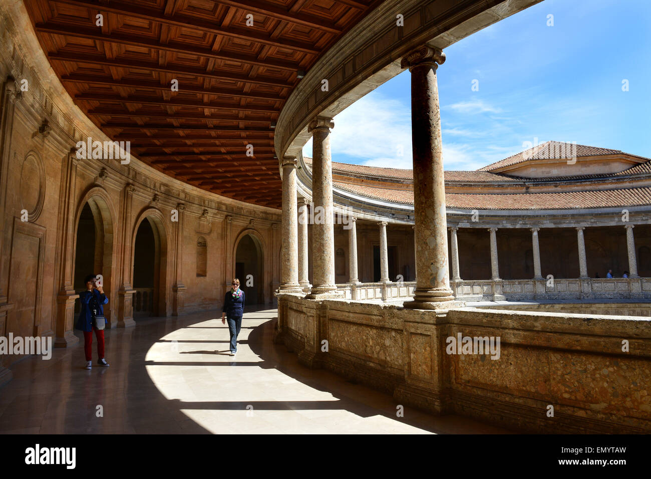 Alhambra di Granada Spagna Palacio de Carlos V Foto Stock