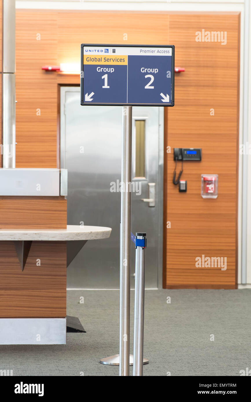 MSY, Aeroporto Internazionale Louis Armstrong di New Orleans, New Orleans, LA, Stati Uniti d'America - 15 Ottobre 2015: porta di imbarco Foto Stock