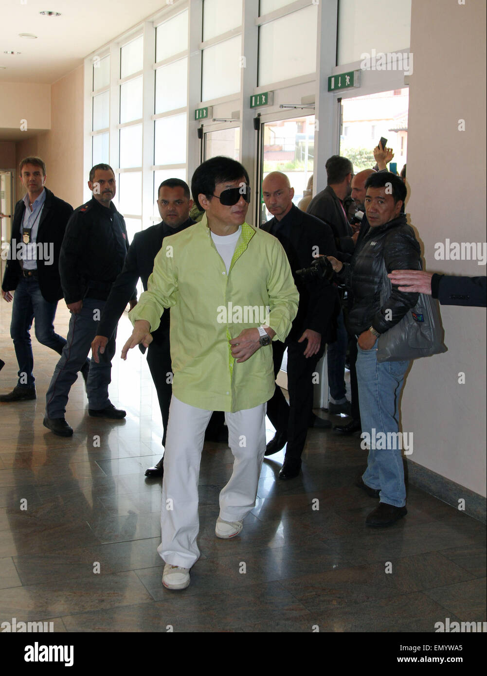 Udine, Italia. 24 Aprile, 2015. Hong Kong kungfu star e attore Jackie Chan è arrivata per una conferenza stampa per il suo film 'Dragon pala" 17Th Estremo Oriente Film Festival (festival della pellicola per popolare il cinema asiatico 23 Aprile - 2 maggio) il 24 aprile del 2015 al Nuovo Giovanni da Udine teatro di Udine. Credito: Andrea Spinelli/Alamy Live News Foto Stock