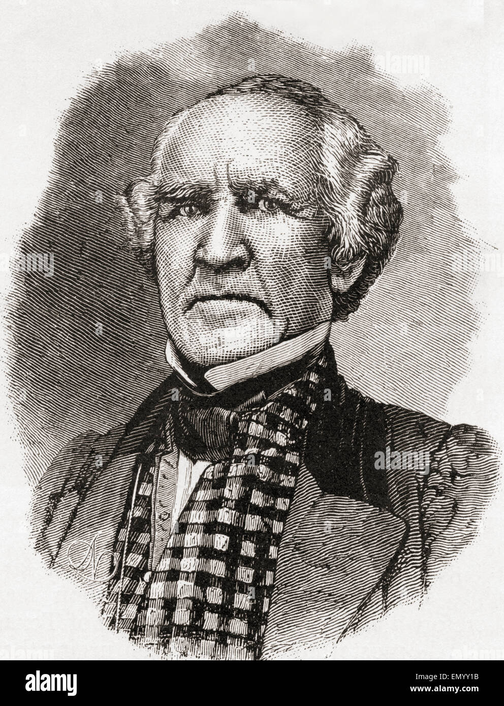 Samuel 'Sam' Houston, 1793 - 1863. Uomo politico americano e soldato, settimo governatore del Texas. Foto Stock
