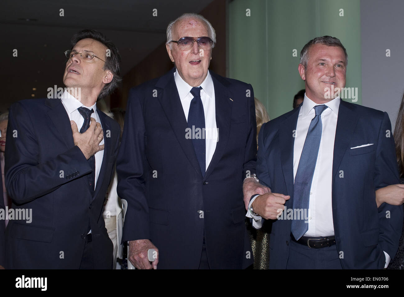 French fashion designer Hubert de Givenchy in occasione della presentazione della mostra "Hubert de Givenchy' - una mostra dei suoi disegni di moda in mostra presso il Museo Thyssen-Bornemisza di Madrid con: Hubert de Givenchy dove: Madrid, Spagna Quando: 20 Ott 2014 Foto Stock