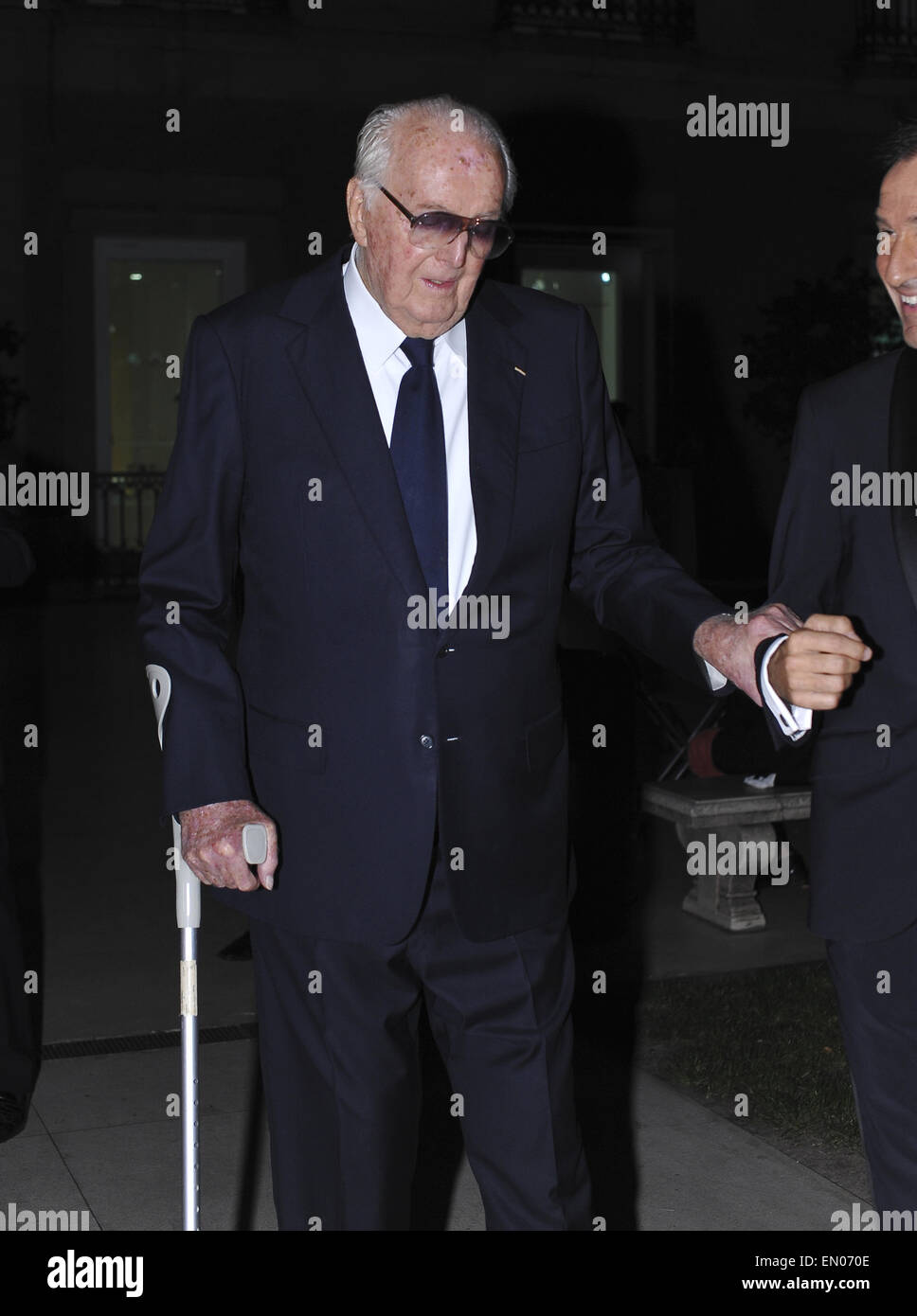French fashion designer Hubert de Givenchy in occasione della presentazione della mostra "Hubert de Givenchy' - una mostra dei suoi disegni di moda in mostra presso il Museo Thyssen-Bornemisza di Madrid con: Hubert de Givenchy dove: Madrid, Spagna Quando: 20 Ott 2014 Foto Stock