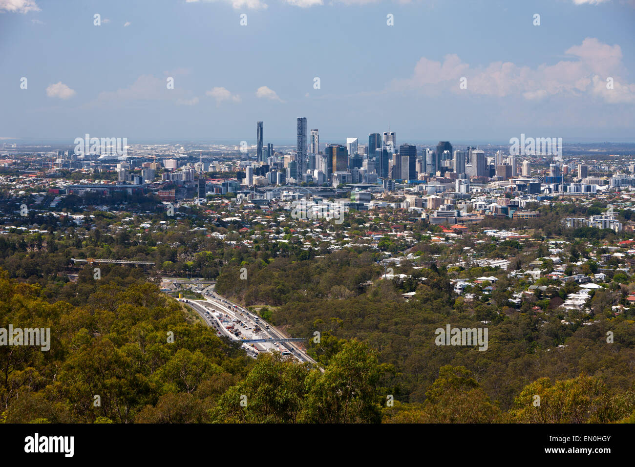 Vista del Monte Coot-tha belvedere sopra Brisbane, Australia Foto Stock