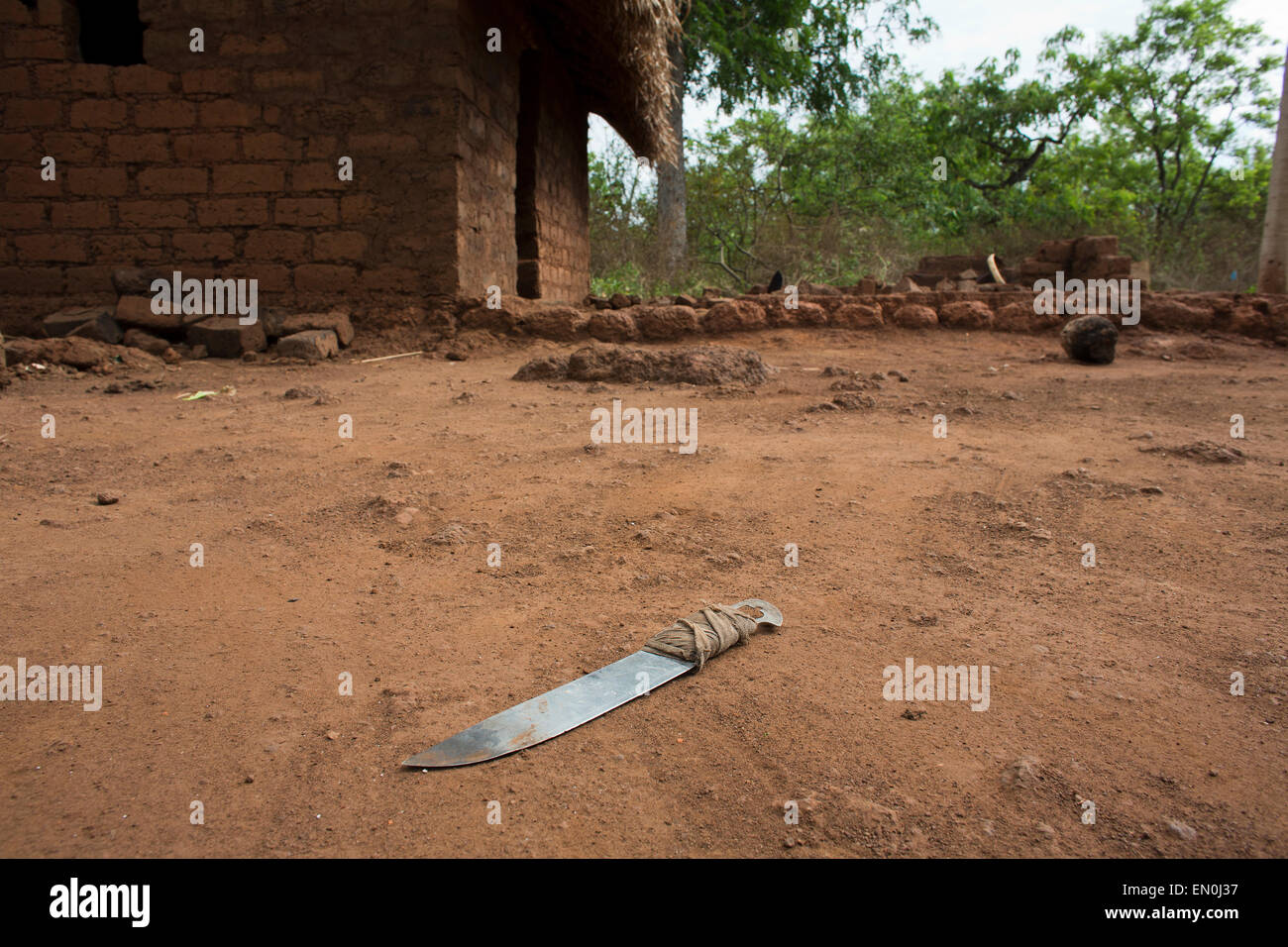 I musulmani case sono state distrutte dalla nella Repubblica Centrale Africana Foto Stock