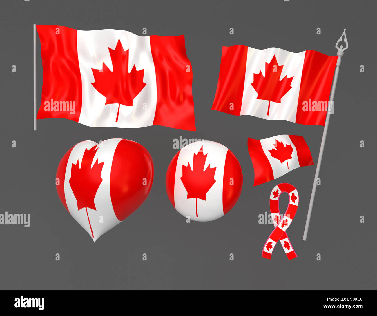 Flag settati del Canada simbolo nazionale Foto Stock