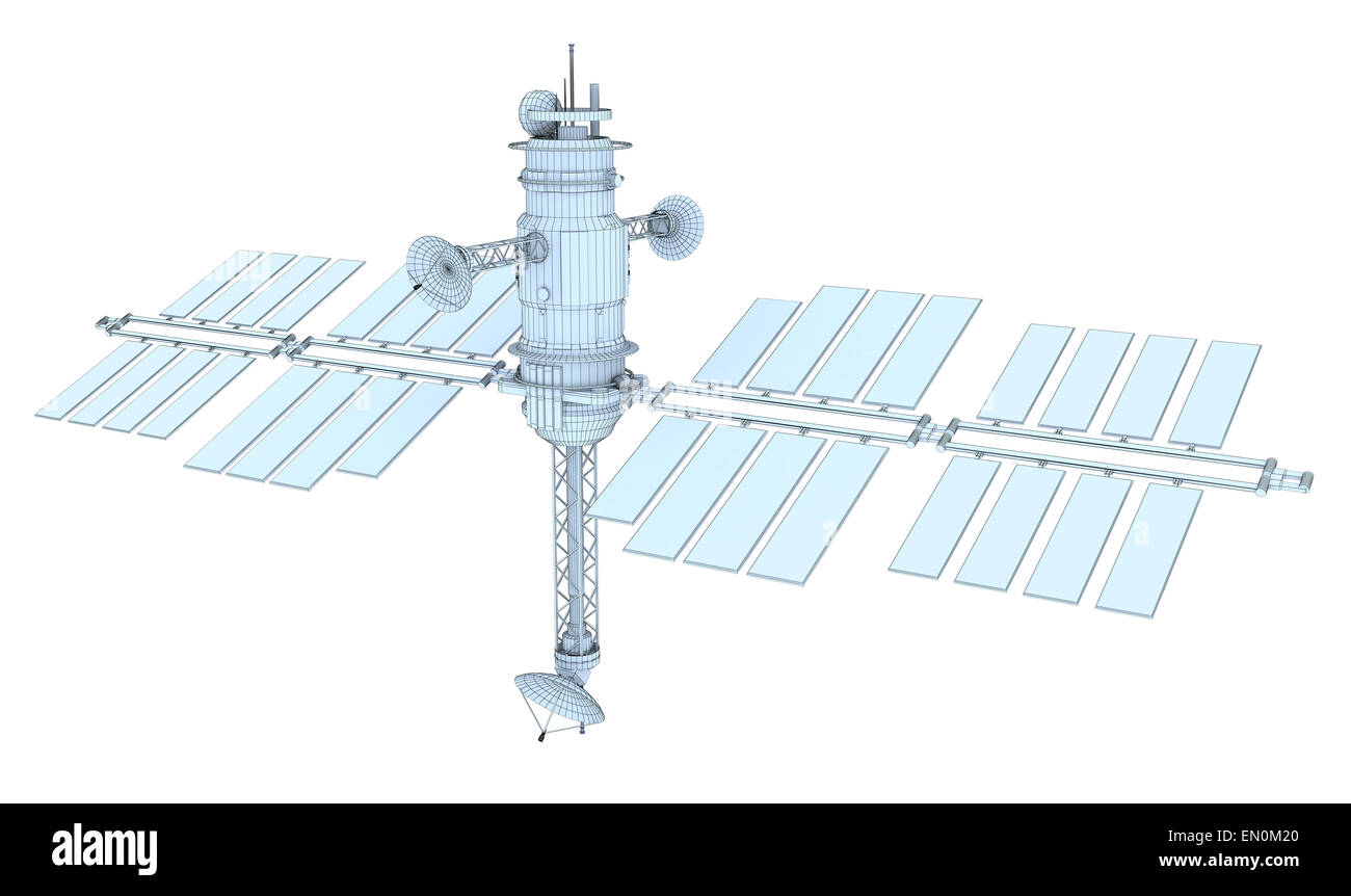 Spazio satellite concetto di filo Foto Stock