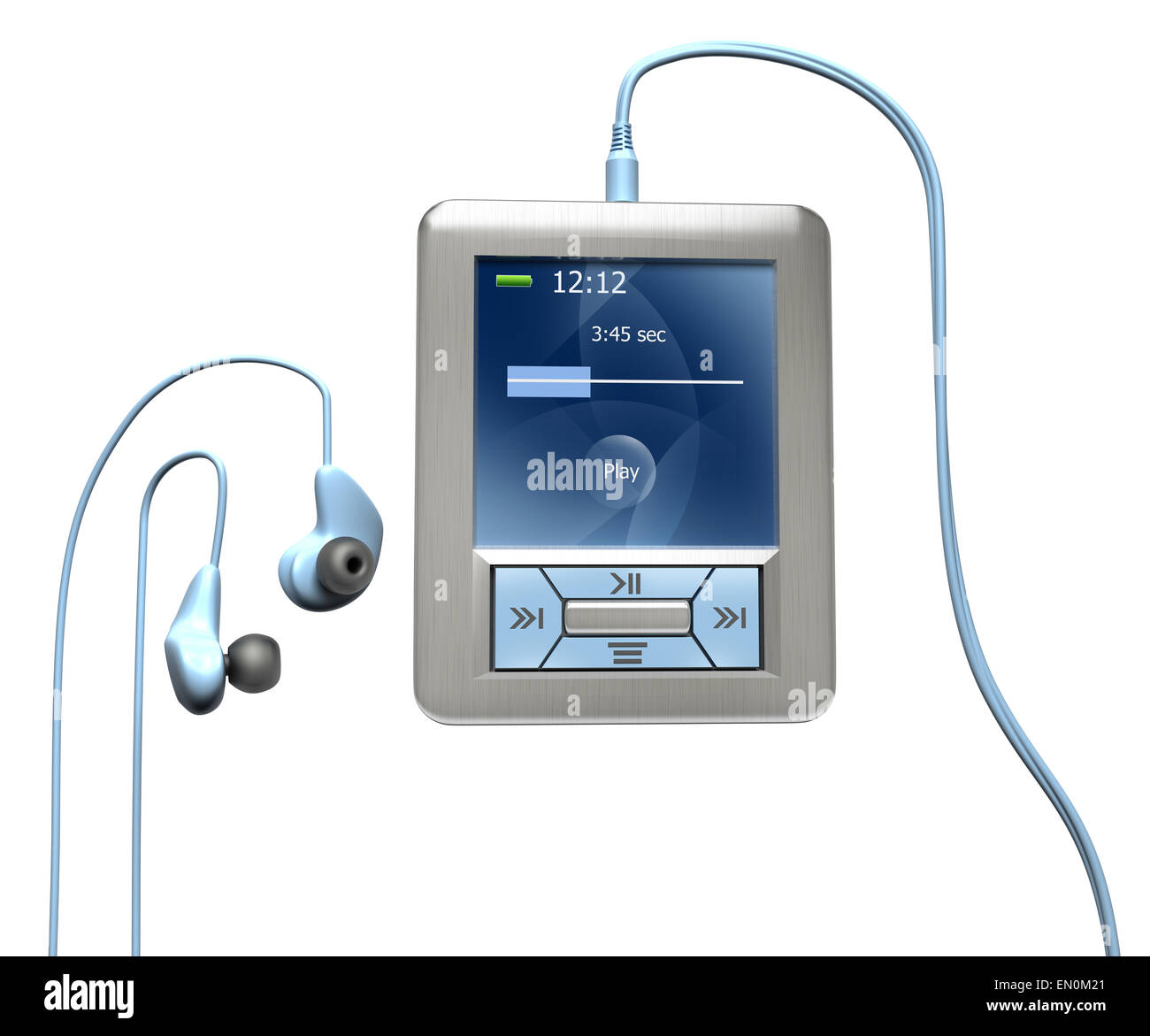 Lettore mp3 isolato su bianco. Foto Stock