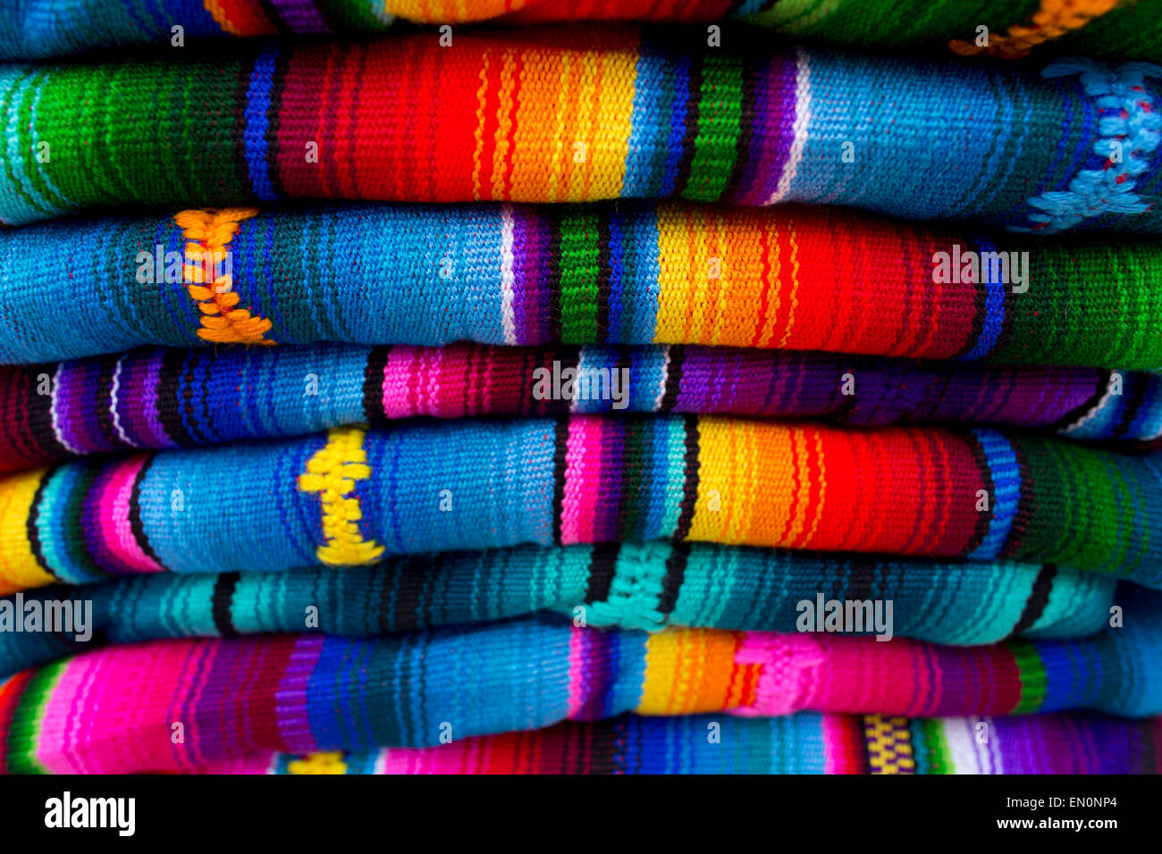 Intrecciato tradizionale tessile Maya, Guatemala Foto Stock