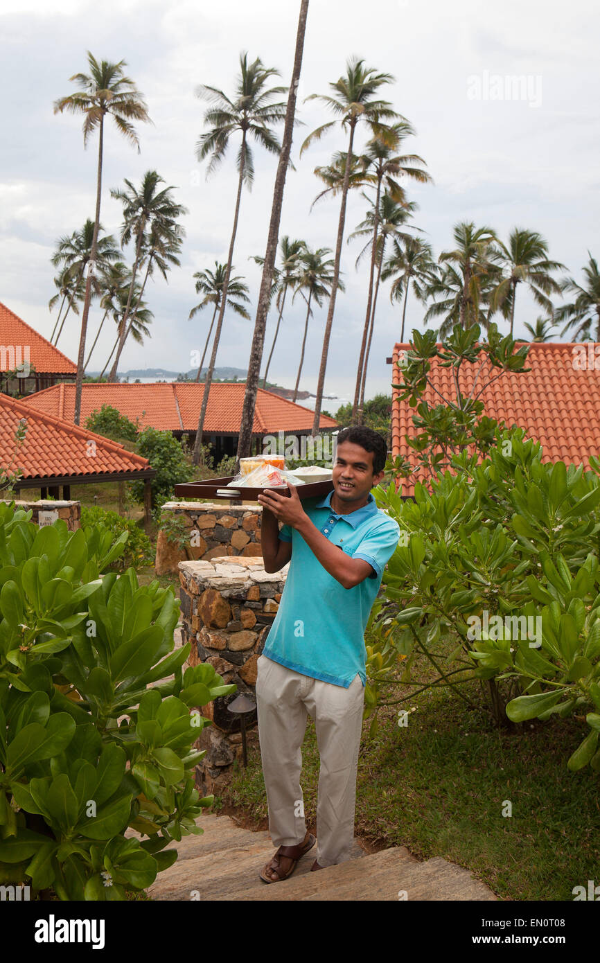 Cape Weligama,Sri Lanka: maggiordomo personale Bandara Foto Stock