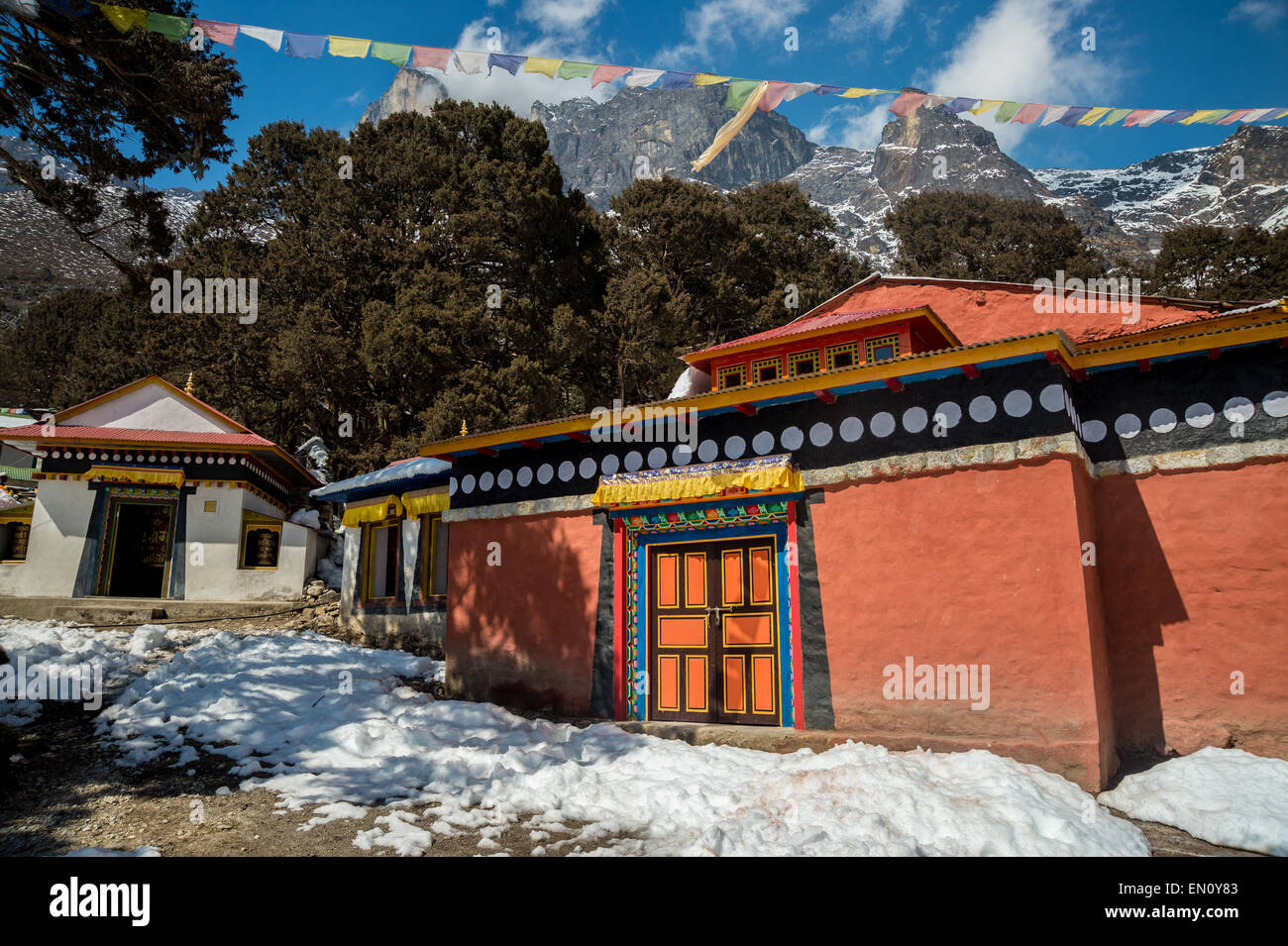 Villaggio di khumjung monastero, nella regione dell Everest, Nepal Foto Stock