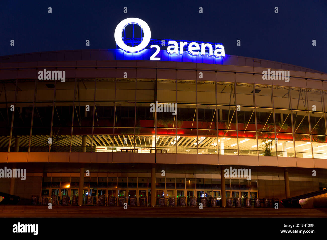 Sport arena O2 Arena, Praga, Repubblica Ceca Foto Stock