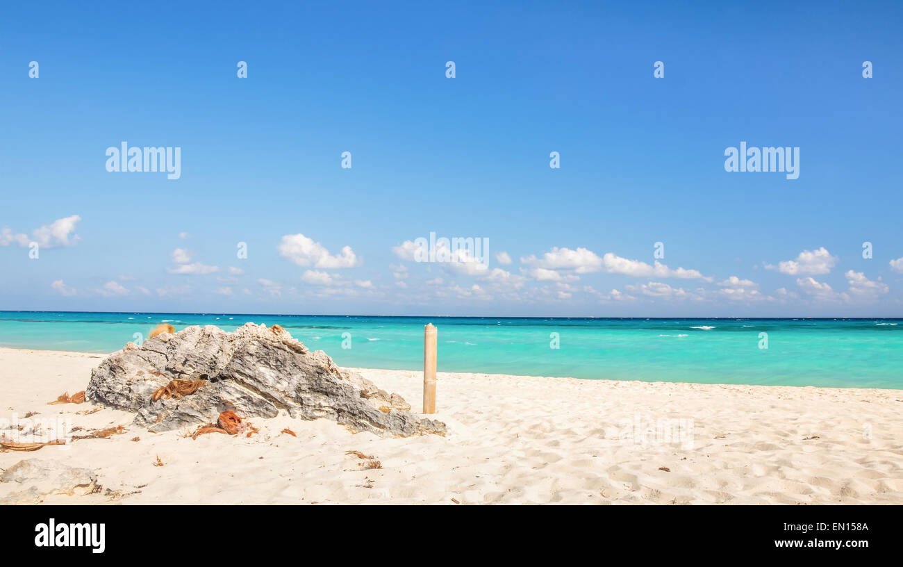 Caraibi mare paesaggio Playacar ( Playa Del Carmen ), Messico Foto Stock