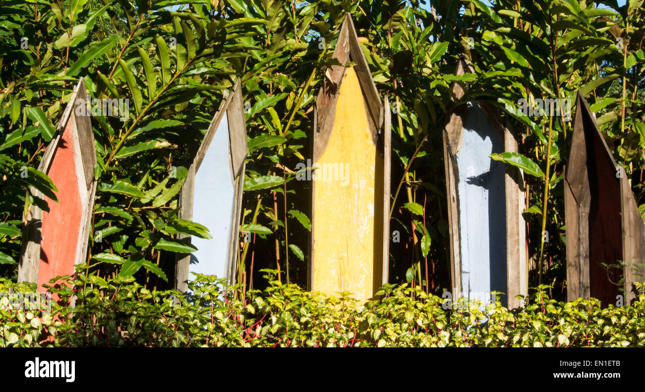 Maya di canoe come garden design, La Antigua, Guatemala, UNESCO Foto Stock
