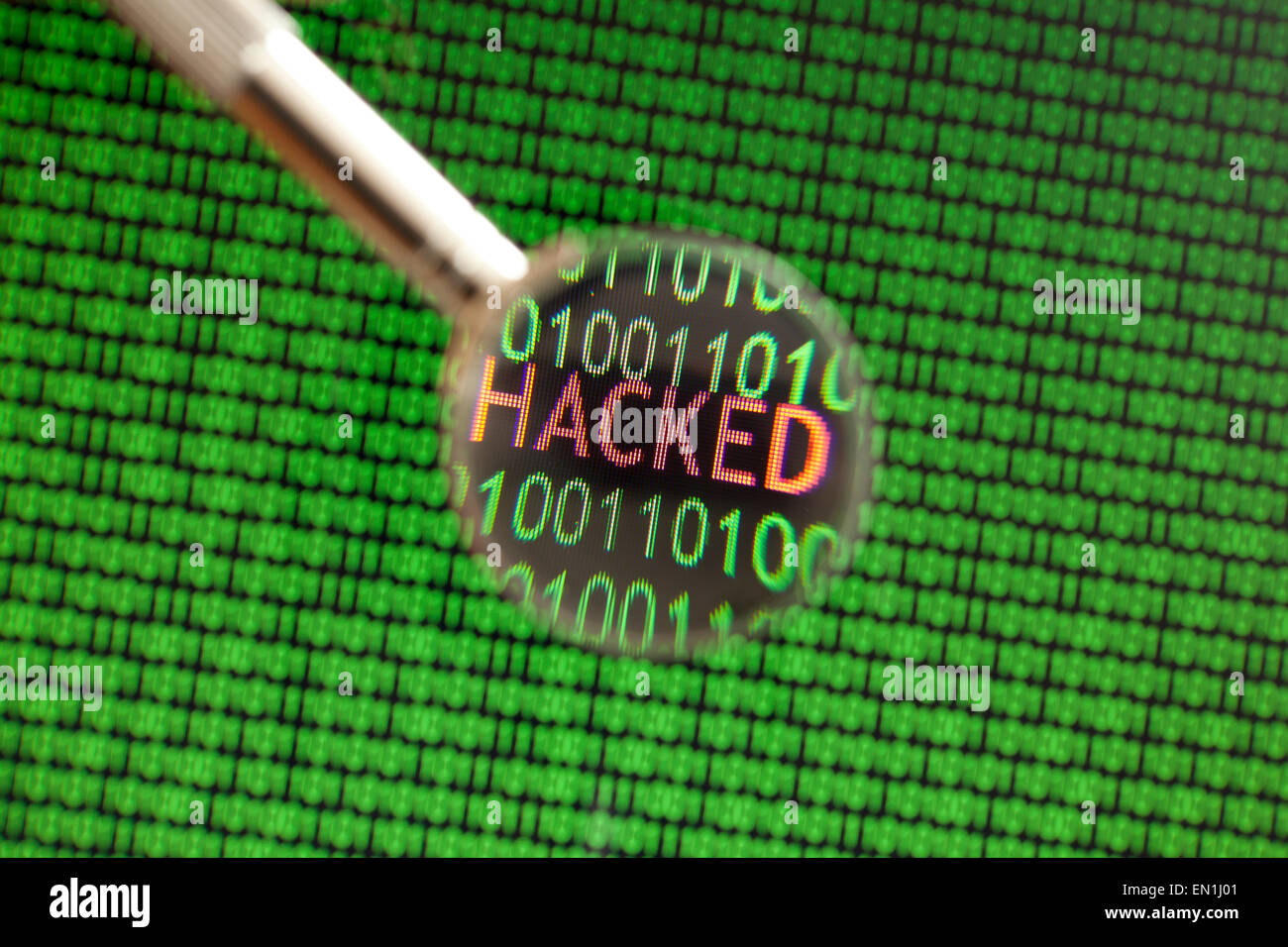 Hacked messaggio sullo schermo del computer Foto Stock