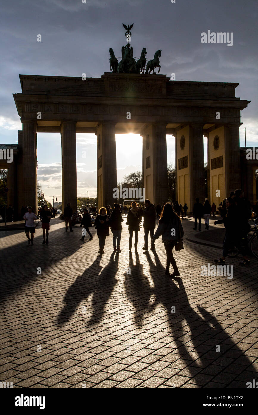 Brandenburger Tor, la Porta di Brandeburgo, Berlino, Germania Foto Stock