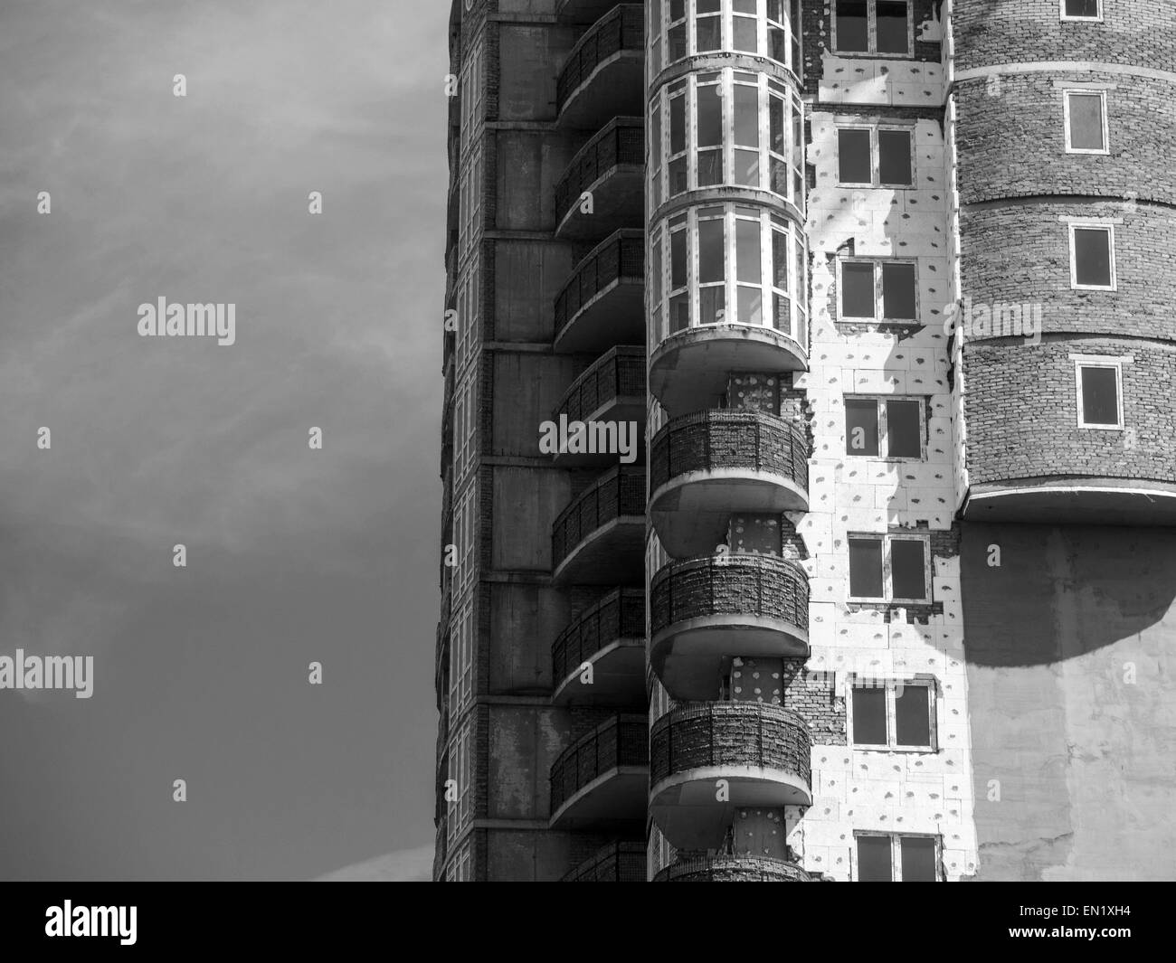 Aprile 24, 2015 - isolamento termico di un edificio con appartamenti di pannelli in poliuretano (credito Immagine: © ZUMA filo) Foto Stock