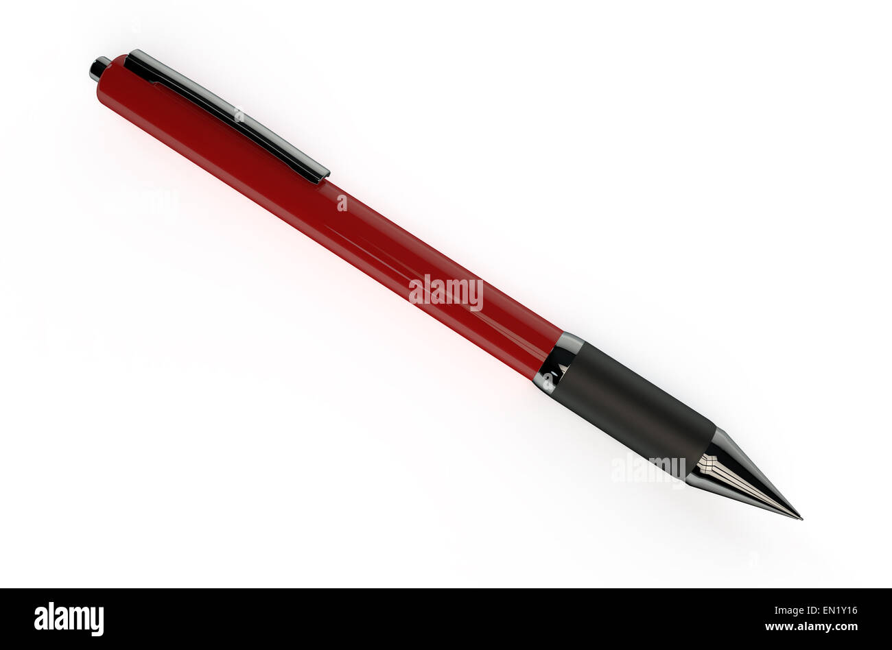 Sfera rossa-pen isolati su sfondo bianco. Foto Stock