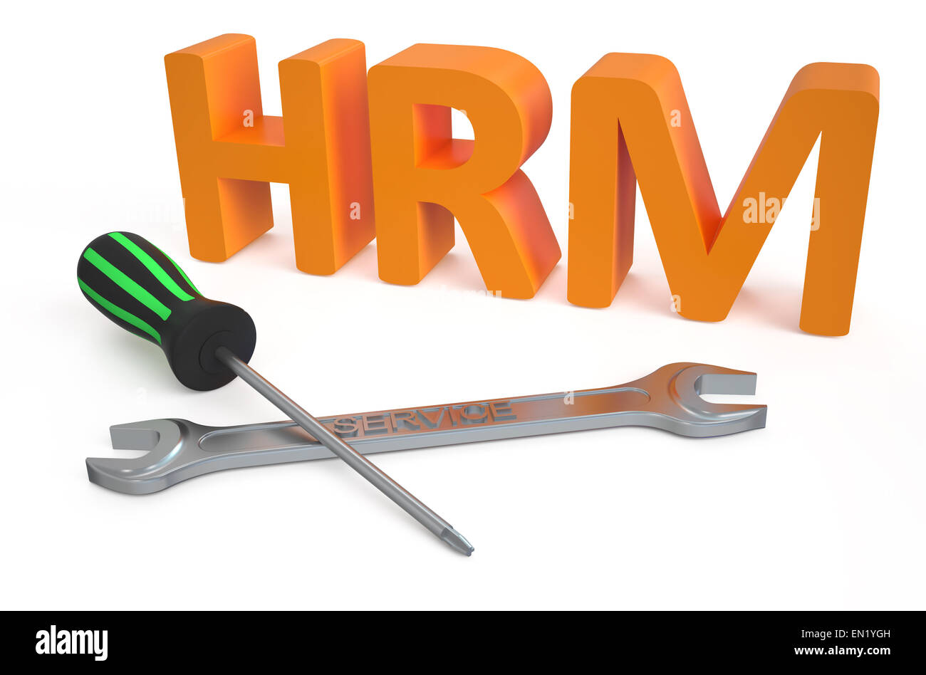 Gestione delle risorse umane (HRM) concetto di servizio isolato su sfondo bianco Foto Stock