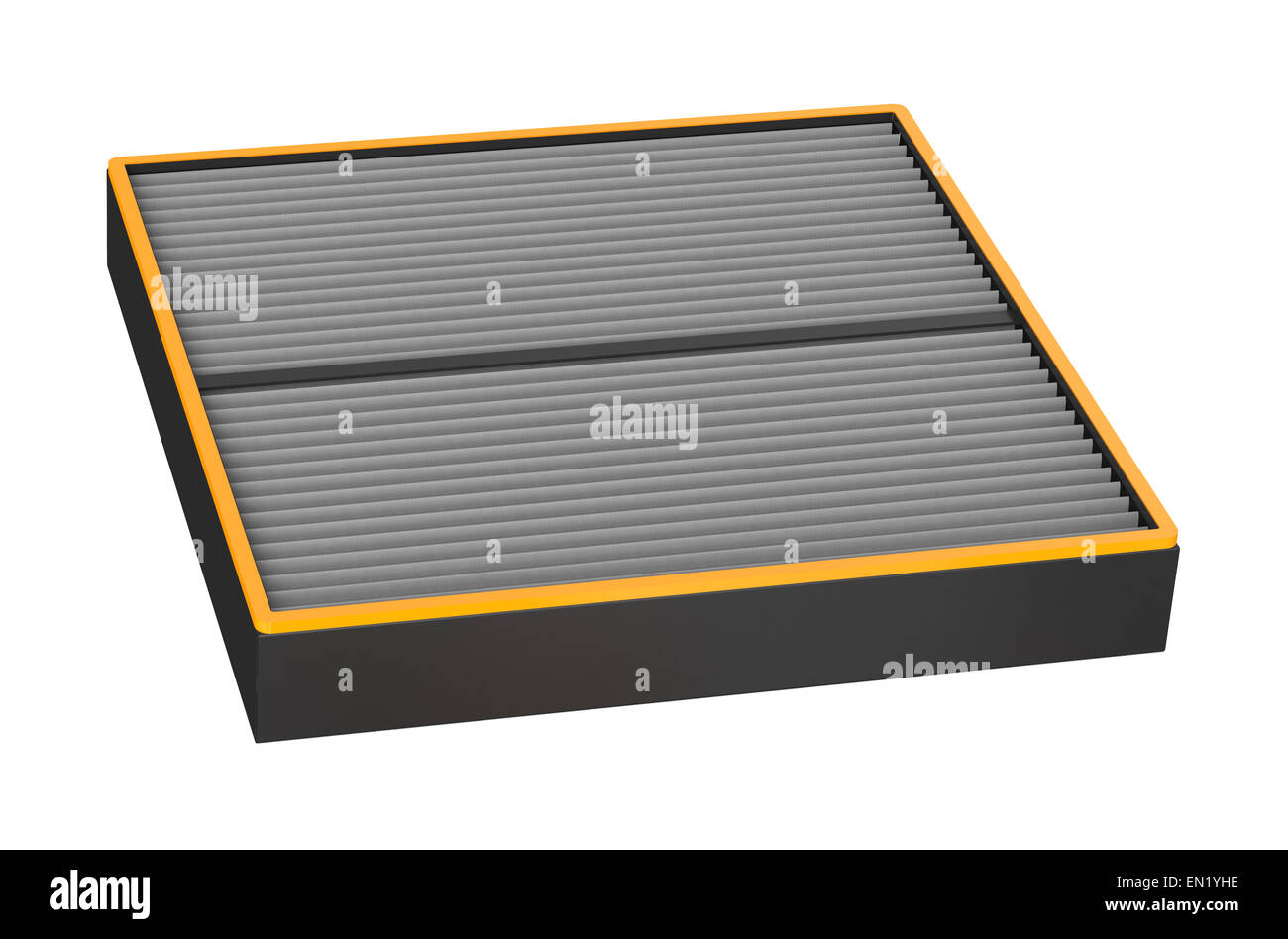 Il filtro dell'aria per automobile isolato su sfondo bianco Foto Stock