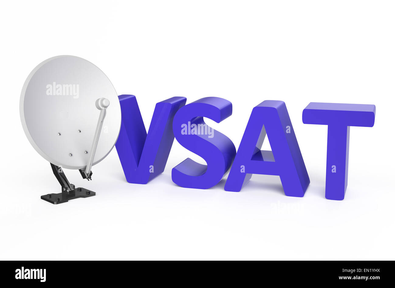 Molto piccolo con terminale di apertura (VSAT) concetto di servizio isolato su sfondo bianco Foto Stock