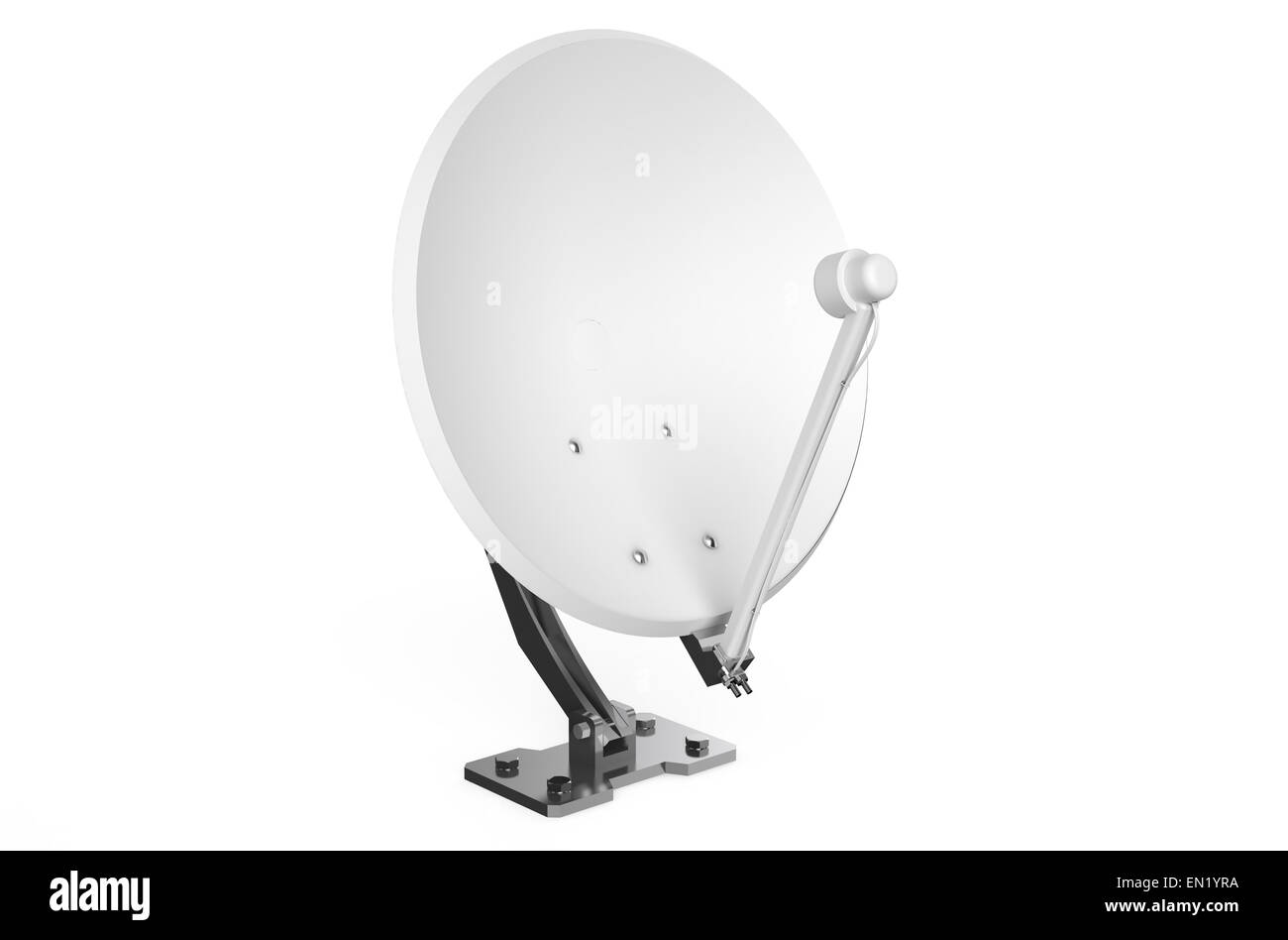 Parabola satellitare isolati su sfondo bianco Foto Stock