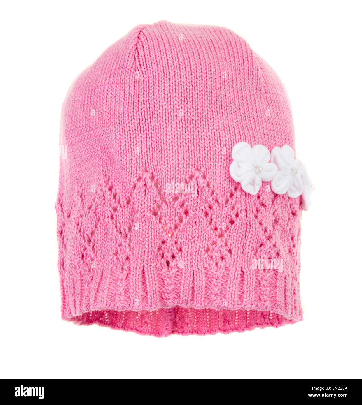 Bambini Cappello invernale isolato su uno sfondo bianco. Foto Stock