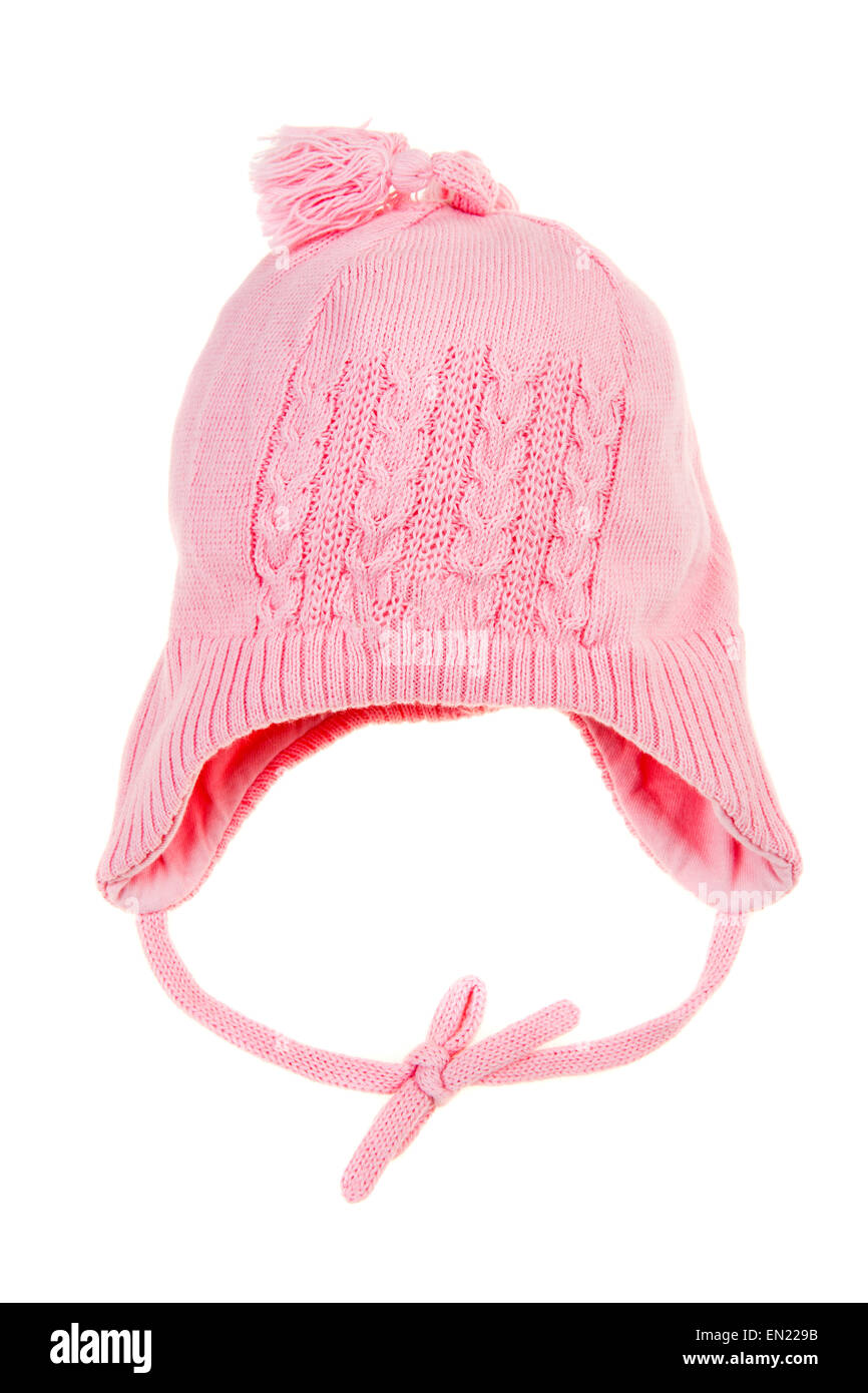 Bambini Cappello invernale isolato su uno sfondo bianco. Foto Stock