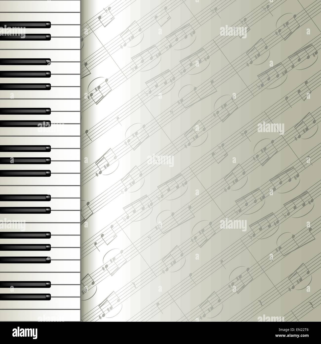 Sottofondo musicale con pianoforte e note. Illustrazione Vettoriale Illustrazione Vettoriale