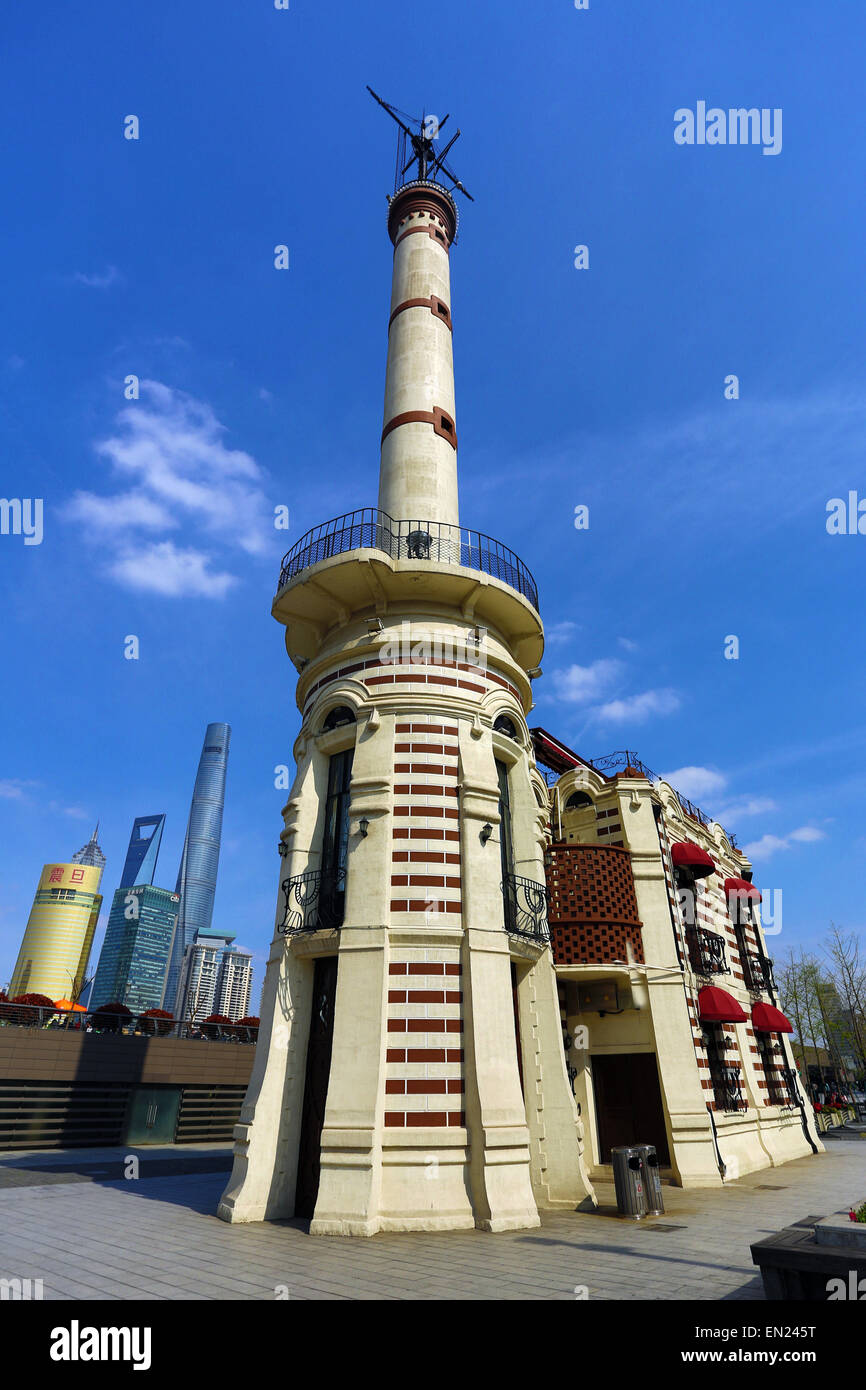 Segnale Gutzlaff torre sul Bund, Shanghai, Cina Foto Stock