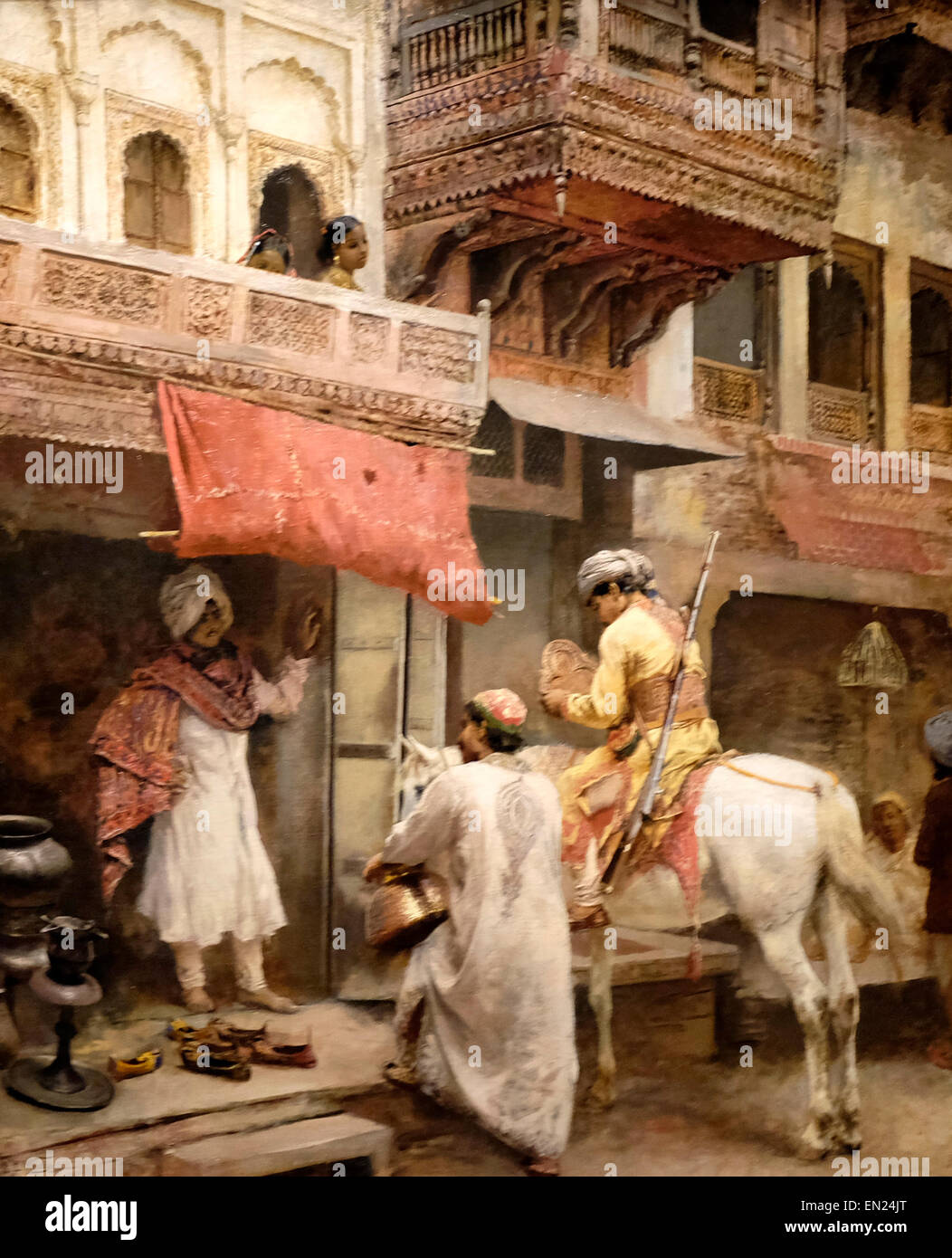 Scena di strada in India - Edwin Signore settimane circa 1885 Foto Stock