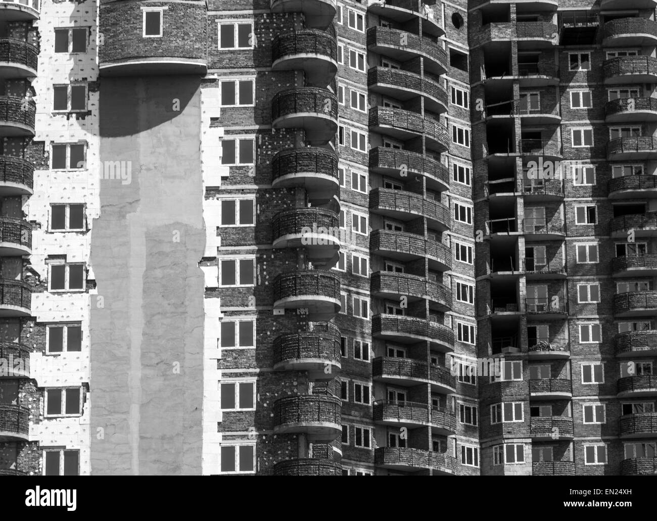 Aprile 24, 2015 - isolamento termico di un edificio con appartamenti di pannelli in poliuretano © Igor Golovniov/ZUMA filo/Alamy Live News Foto Stock